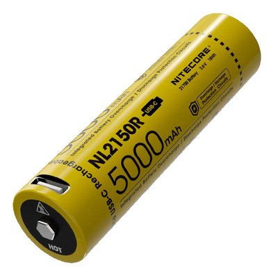 Аккумулятор литиевый Li-Ion 21700 Nitecore NL2150R 3.6V (5000mAh, USB Type-C), защищенный 6-1379_50_R фото