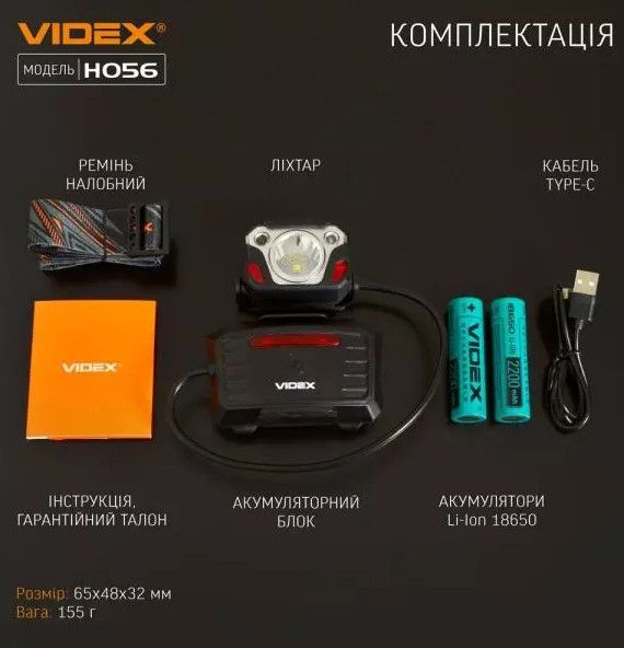 Налобний ліхтар Videx VLF-H056 23845 фото