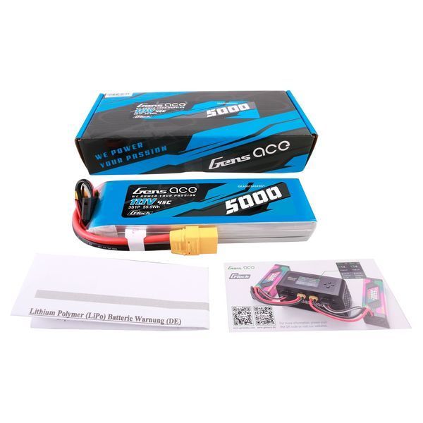 Gens ace G-Tech 5000mAh 11.1V 45C 3S1P lipo акумулятор з XT90 Plug GEA503S45X9GT_gs фото
