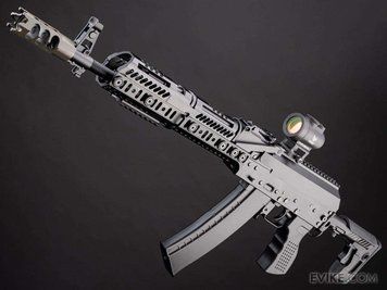 Автомат CYMA Platinum Tactical AK-74 AEG з цівкою Sport Z-стилю та ETU Kestrel V3 &mdash; чорний 111841_evk фото