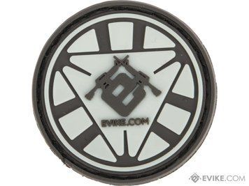 Нашивка Evike "Arc Reactor" &mdash; PVC, фосфоресцентна, кругла &mdash; чорний/білий 83378_evk фото