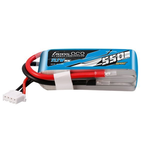 Gens ace 550mAh 11.1V 80C 3S1P Lipo акумулятор Pack ( F5J ) GEA5503S80_gs фото