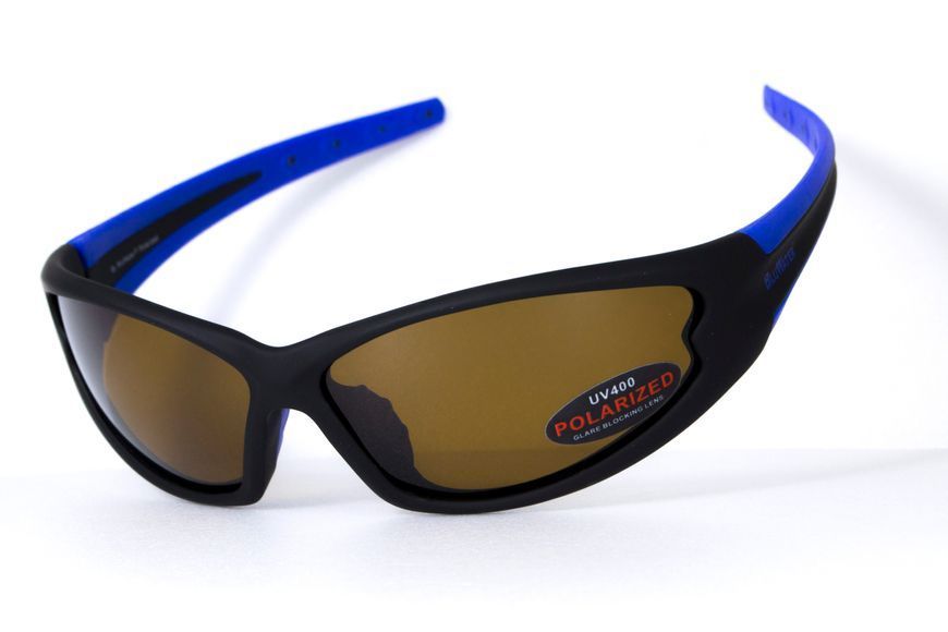 Окуляри поляризаційні BluWater Daytona-4 Polarized (brown) коричневі з синіми дужками 4ДЕЙТ4-Г50П фото
