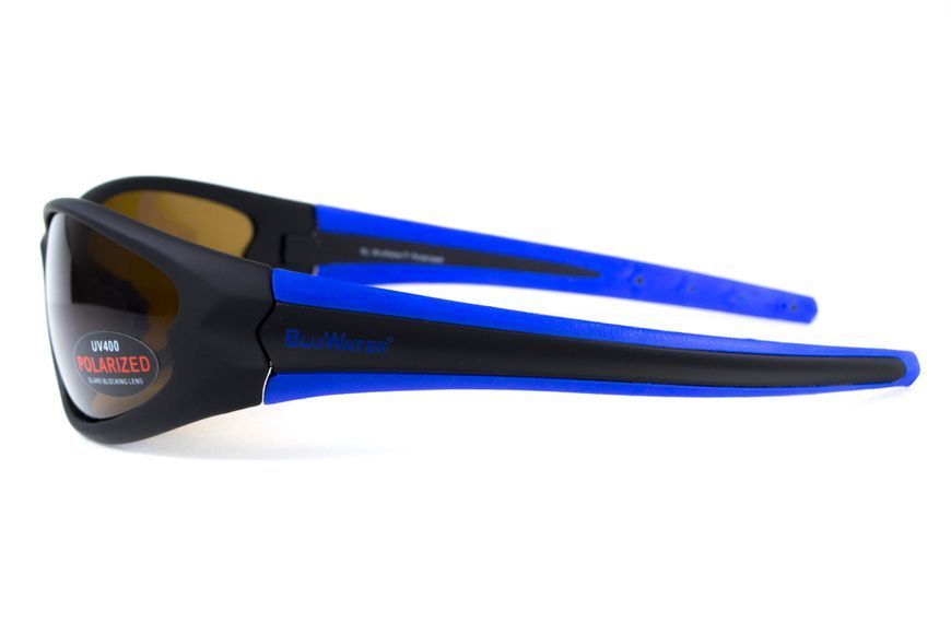 Окуляри поляризаційні BluWater Daytona-4 Polarized (brown) коричневі з синіми дужками 4ДЕЙТ4-Г50П фото