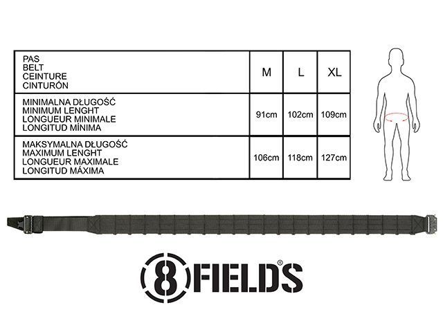 Тактичний пояс Laser-Cut - Розмір XL - Чорний [8Fields] M51617023-XL-BK_tw фото