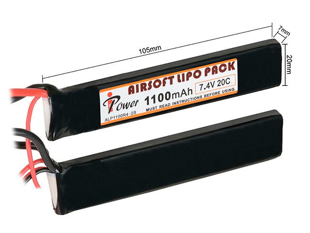 Акумулятор Li-Po 1100mAh 7,4 V 20C [IPower] (для страйкболу) IP-LIPO-005 фото