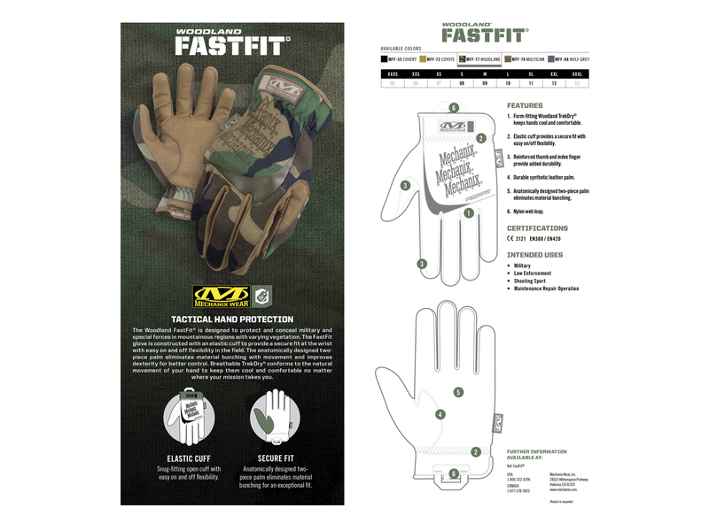 Mechanix Woodland FASTFIT рукавички, Розмір M 18687_ag фото