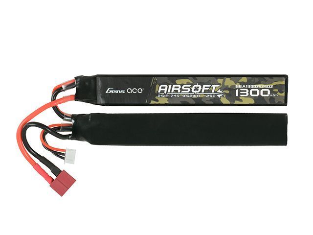 Акумулятор LiPo 7,4V 1300mAh 25C 2S1P, T-Plug (Deans) [GENS ACE] (для страйкболу) GEA13002S25D2_BR фото