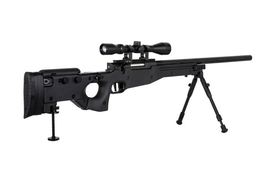Страйкбольна снайперська гвинтівка Specna Arms SA-S14 EDGE з оптикою та сошками - Чорна SPE-03-039591_gf фото