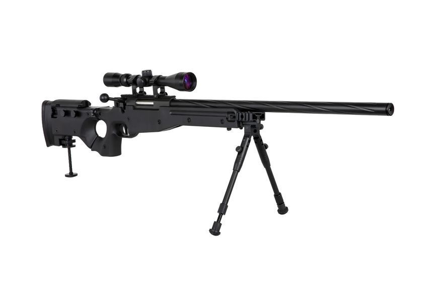 Страйкбольна снайперська гвинтівка Specna Arms SA-S14 EDGE з оптикою та сошками - Чорна SPE-03-039591_gf фото
