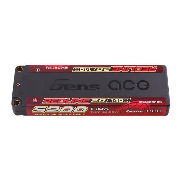 Gens ace Redline 2.0 5200mAh 7.6V 140C 2S HardCase 146# HV Lipo аккумулятор GEA52002S14D5_gs фото