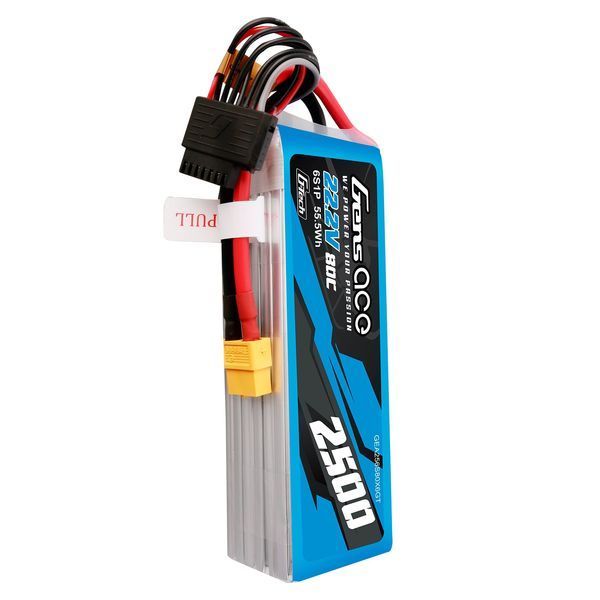 Gens ace G-Tech 2500mAh 22.2V 80C 6S Lipo акумулятор Pack with XT60 plug GEA256S80X6GT_gs фото