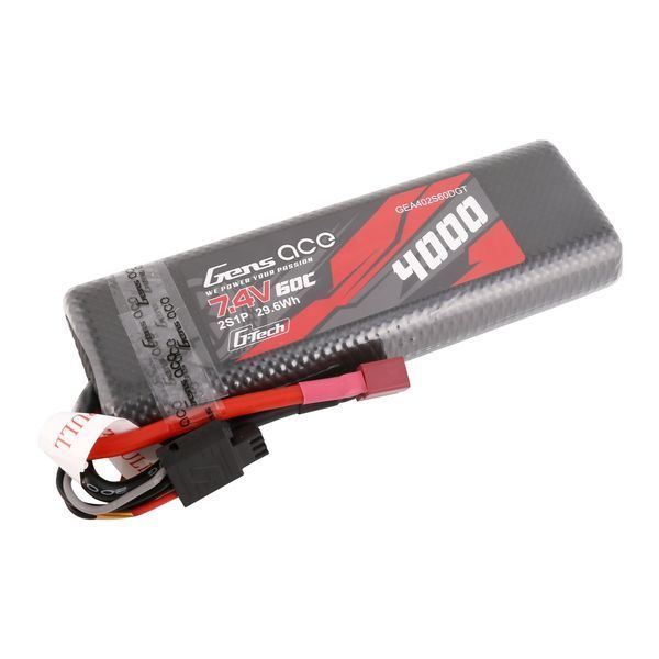 Gens ace G-Tech 4000mAh 2S1P 7.4V 60C HardCase 8# автомобильный комплект Lipo аккумулятор с Т-образным разъемом GEA402S60DGT_gs фото