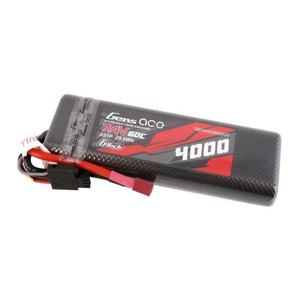 Gens ace G-Tech 4000mAh 2S1P 7.4V 60C HardCase 8# автомобильный комплект Lipo аккумулятор с Т-образным разъемом GEA402S60DGT_gs фото