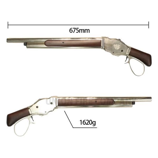 Дробовик 6mmProShop M1887 Terminator by S&T газовый, Sawed Off / Wide Lever &mdash; серебристый/дерево 34133_evk фото