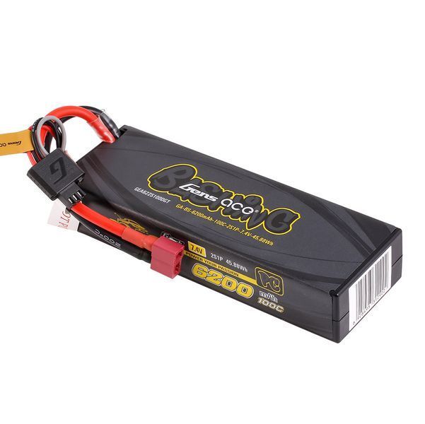 Gens ace Bashing 6200mah 2s 7.4V 100C Жесткий футляр LiPo аккумулятор с разъемом Deans Plug GEA622S100DGT_gs фото
