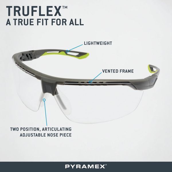 Захисні окуляри Pyramex Truflex (gray) Anti-Fog, cірі в чорно-сірій оправі PM-TRFXB-GR1 фото