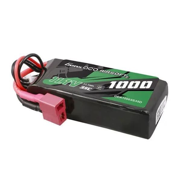 Аккумулятор Gens ace 35C 1000mAh 3S1P 11.1V LiPo для страйкбола с разъёмом T-Deans GEA10003S35D_BR фото
