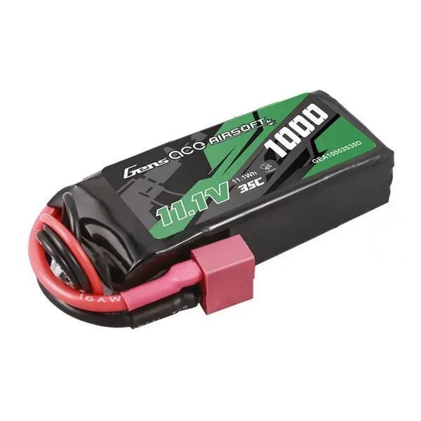 Аккумулятор Gens ace 35C 1000mAh 3S1P 11.1V LiPo для страйкбола с разъёмом T-Deans GEA10003S35D_BR фото