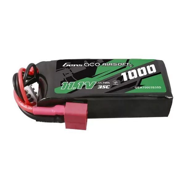 Аккумулятор Gens ace 35C 1000mAh 3S1P 11.1V LiPo для страйкбола с разъёмом T-Deans GEA10003S35D_BR фото