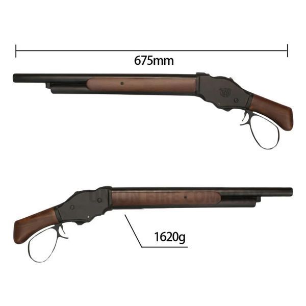 Дробовик 6mmProShop M1887 Terminator by S&T газовый, Sawed Off / Wide Lever &mdash; чёрный/дерево 34131_evk фото