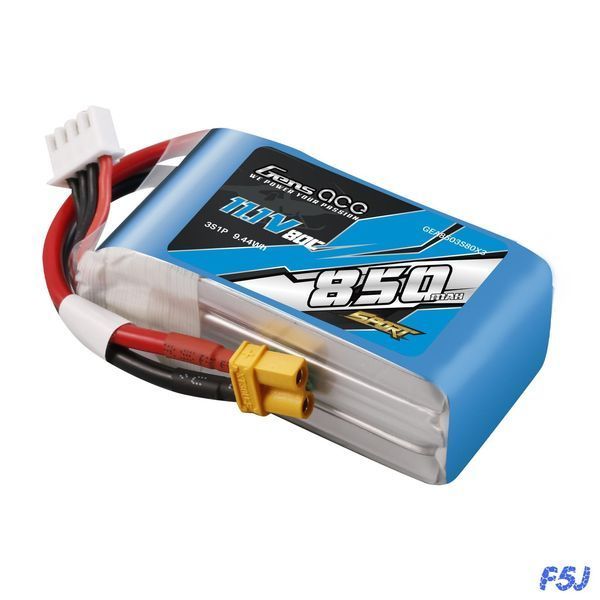 Gens ace 850mAh 3S 11.1V 80C Lipo акумулятор Pack with XT30 Plug ( F5J ) GEA8503S80X3_gs фото