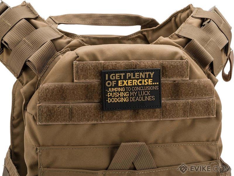Нашивка &laquo;I Get Plenty of Exercise&raquo; &mdash; чорна / коричнева 12064_evk фото