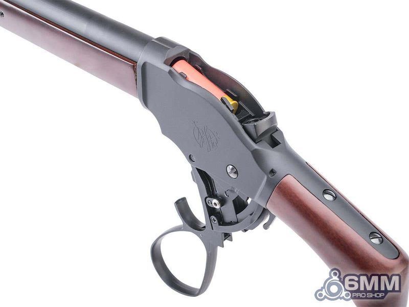Дробовик 6mmProShop M1887 Terminator by S&T газовый, Sawed Off / Wide Lever &mdash; чёрный/дерево 34131_evk фото