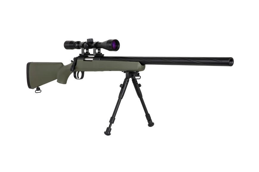 Страйкбольна снайперська гвинтівка Specna Arms SA-S12 EDGE з оптикою та сошками - Олива SPE-03-039585_gf фото
