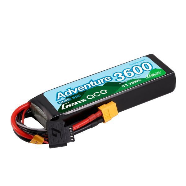 Gens ace G-Tech 3600mAh 4S1P 14.8V 60C Приключенческий автомобиль Lipo аккумулятор GEA364S60X6GT_gs фото