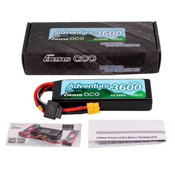 Gens ace G-Tech 3600mAh 4S1P 14.8V 60C Приключенческий автомобиль Lipo аккумулятор GEA364S60X6GT_gs фото