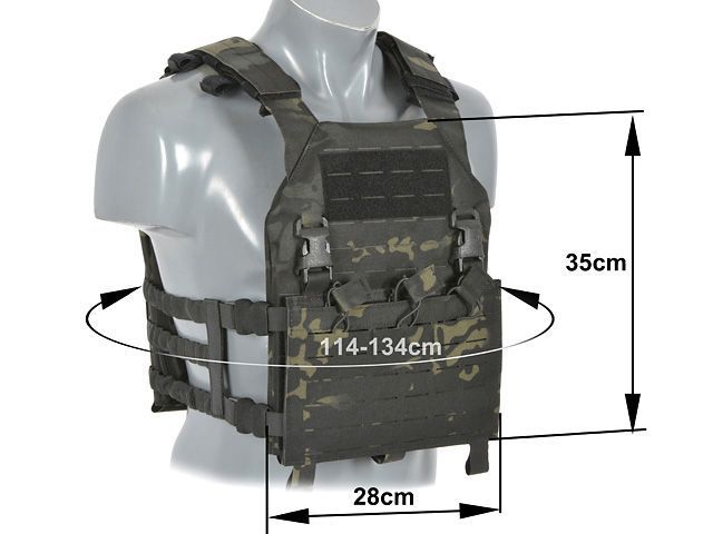 Штурмовая плитоноска Laser-Cut "Buckle Up" с подсумоком под магазины AR15/AK - Черный Мультикам / MB [8Fields] M51611072-MB_tw фото