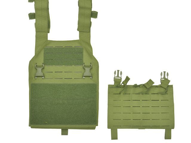 Штурмовая плитоноска Laser-Cut "Buckle Up" с подсумоком под магазины AR15/AK - Черный Мультикам / MB [8Fields] M51611072-MB_tw фото