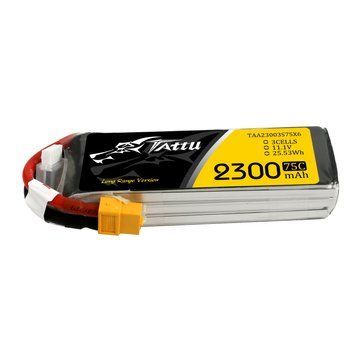 TATTU 2300mAh 11.1V 75C 3S1P Lipo аккумулятор Пакет с XT60 TAA23003S75X6_gs фото