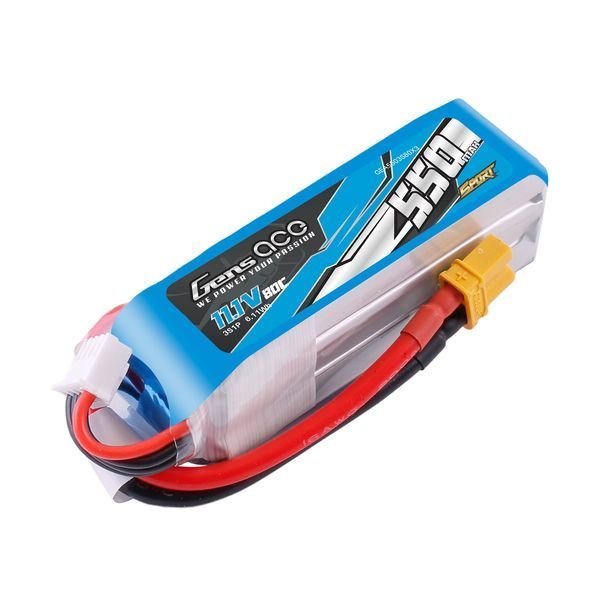 Gens ace 550mAh 11.1V 80C 3S1P Lipo акумулятор Pack with XT30 Plug GEA5503S80X3_gs фото