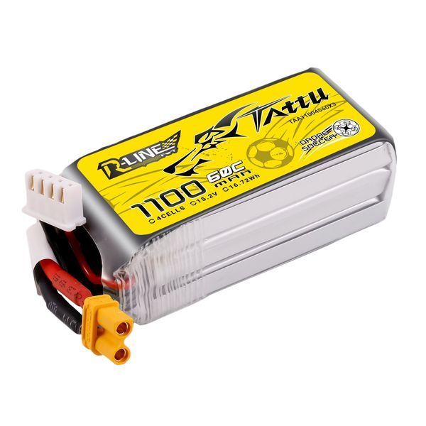 Tattu 1100mAh 15.2V 60C 4S1P Lipo акумулятор Pack with XT30 Plug TAA11004S60X3_gs фото