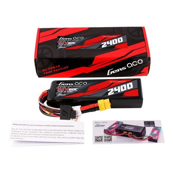 Gens ace G-Tech 2400mAh 3S 11.1V 60C Lipo акумулятор З XT60 штекером GEA243S60X6GT_gs фото