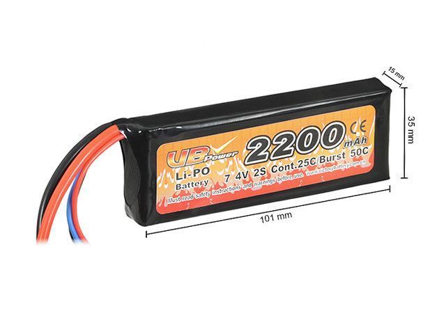 Акумулятор Li-Po 2200 mAh 7,4V 25/40C T-CONNECTOR [8FIELDS] (для страйкболу) VL252274TC_BR фото