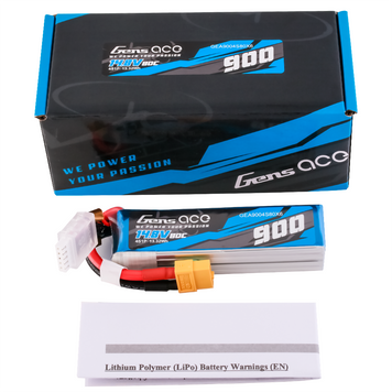 Gens Ace 900mAh 14.8V 80C 4S1P Lipo аккумулятор Упаковка с XT60 вилкой GEA9004S80X6_gs фото