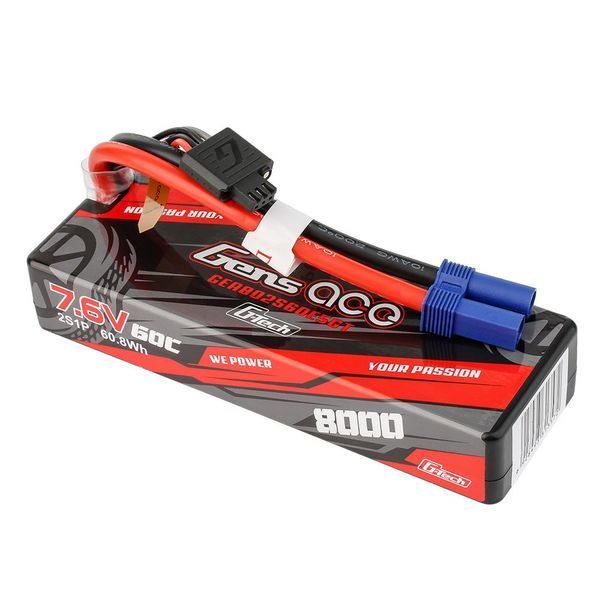 Gens ace G-Tech 8000mAh 2S1P 7.6V 60C High Volt Lipo аккумулятор со штекером EC5 GEA802S60E5GT_gs фото