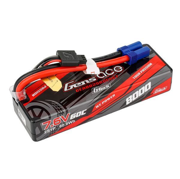 Gens ace G-Tech 8000mAh 2S1P 7.6V 60C High Volt Lipo аккумулятор со штекером EC5 GEA802S60E5GT_gs фото