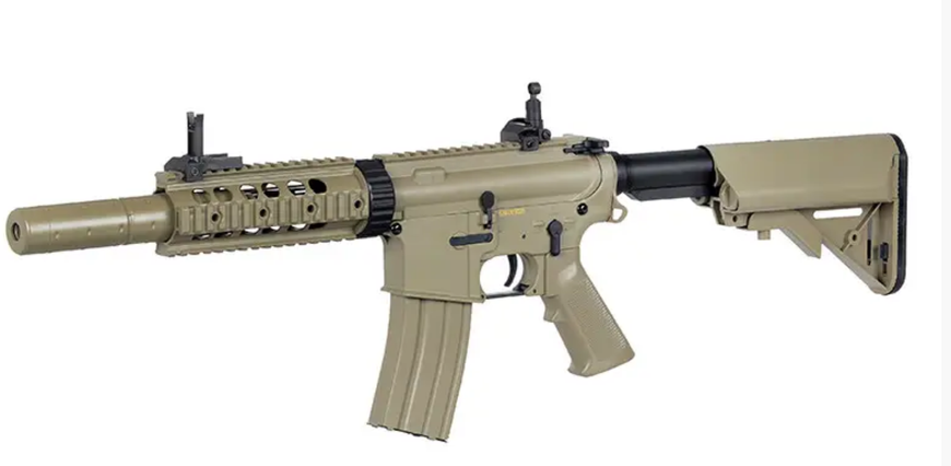 Штурмова гвинтівка M4 CQB with silencer ABS CM.513 - Tan [CYMA] (для страйкболу) FB4062_BR фото