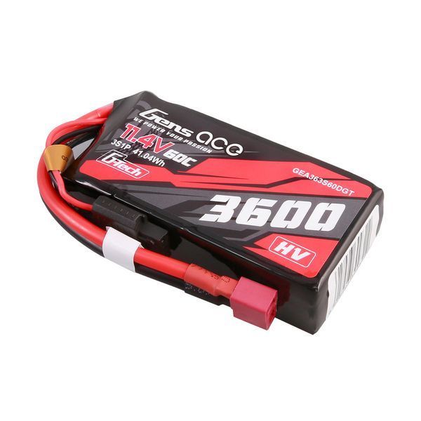 Gens ace G-Tech 3600mAh 11.4V 3S1P 60C High Voltage Lipo акумулятор Pack with T-plug GEA363S60DGT_gs фото