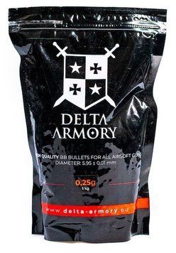 Страйкбольні кульки Delta Armory 0,25 г 6 мм, 4000 шт., 1 кг, White DA-BB-025_BR фото