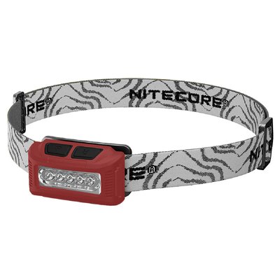 Фонарь налобный Nitecore NU10 (4xLED + RED LED, 160 люмен, 7 режимов, USB), красный 6-1231-red фото