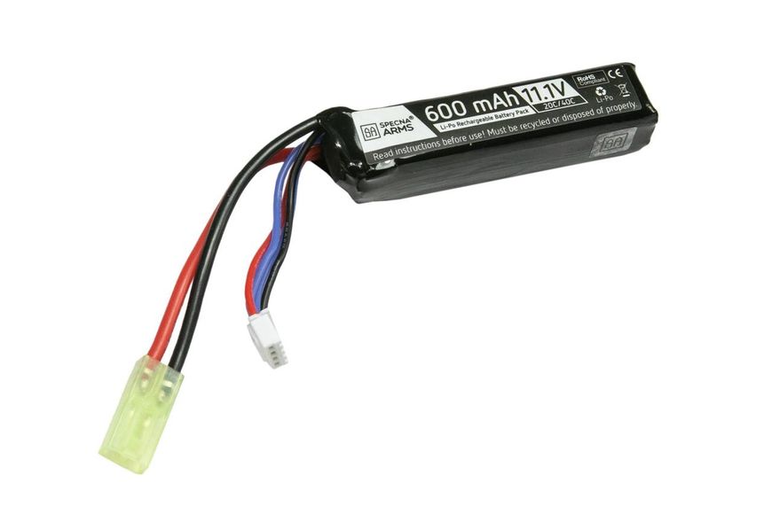 Акумулятор LiPo 11,1V 600mAh 20/40C для PDW - Tamiya mini [Specna Arms] (для страйкбола) SPE-06-029216 фото