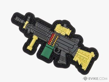 Нашивка Evike Mini Gun Series &laquo;Mk.46 Mod 0&raquo; &mdash; чорно-зелено-червоно-пісочна 13079_evk фото