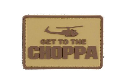 Нашивка 3D - Get to the Choppa - tan [GFC Tactical] (для страйкбола) GFT-30-018032 фото