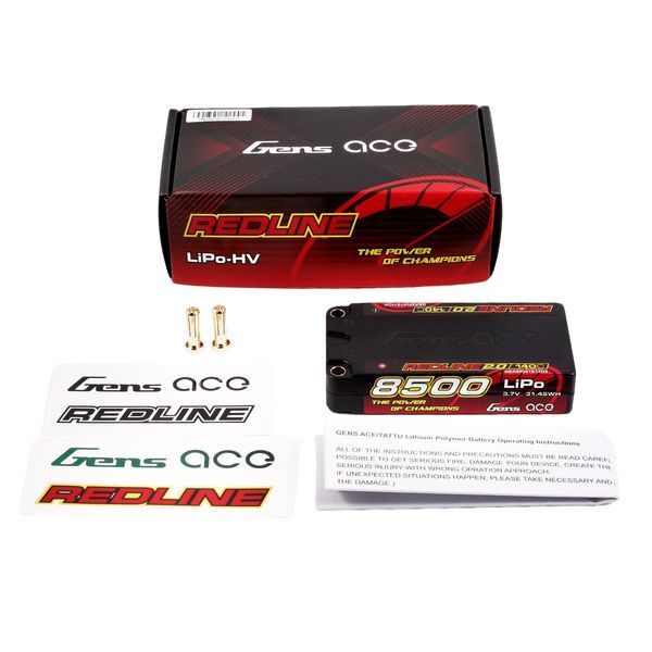 Gens ace Redline 2.0 Series 8500mAh 1S2P 3.7V 140C Lipo аккумулятор Набор с жестким футляром 65# GEA85001S14D5_gs фото
