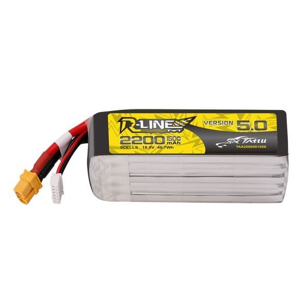 Версія Tattu R-Line 5.0 18.5V 2200mah 5S 150C Lipo акумулятор з роз&rsquo;ємом XT60U-F TAA22005S15X6_gs фото